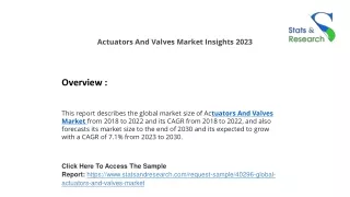 actuators and valves market insights 2023