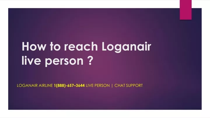 how to reach loganair live person