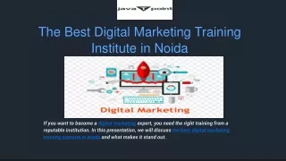 digital marketing training institute In  noida