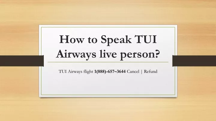 how to speak tui airways live person