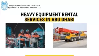 Heavy Equipment Rental Services in Abu Dhabi