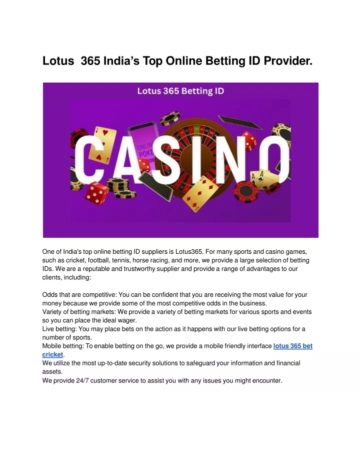 lotus 365 india s top online betting id provider