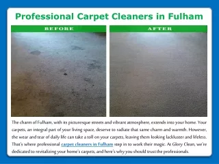 Professional Carpet Cleaners in Fulham