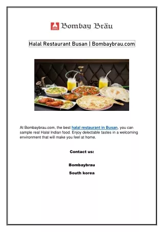 Halal Restaurant Busan | Bombaybrau.com