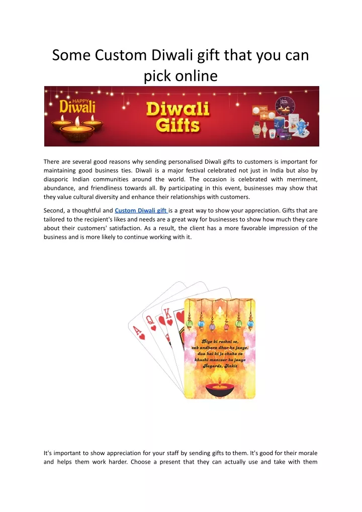 some custom diwali gift that you can pick online