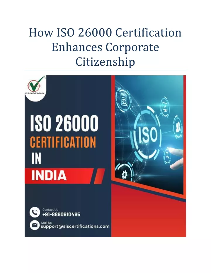 how iso 26000 certification enhances corporate