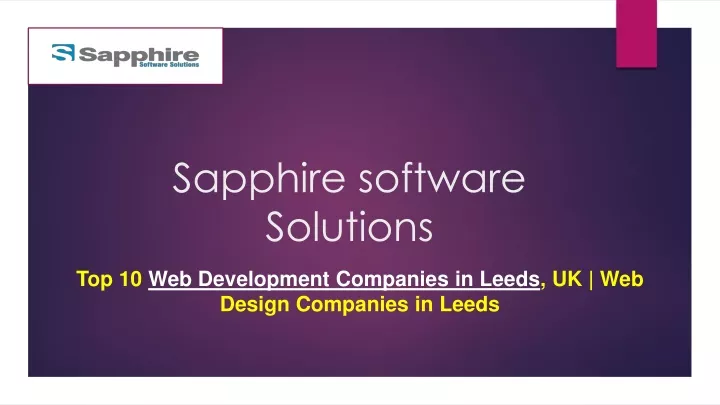 sapphire software solutions