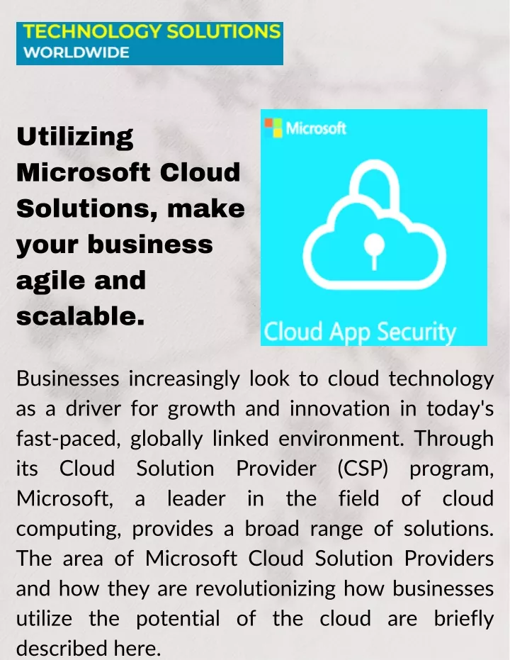 utilizing microsoft cloud solutions make your