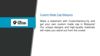 Custom Made Cap Malaysia  Customfactory.my