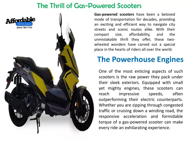 the thrill of gas powered scooters