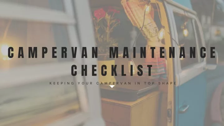 campervan maintenance checklist