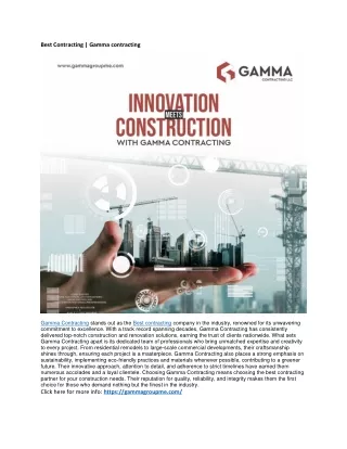Best Contracting | Gamma Contracting