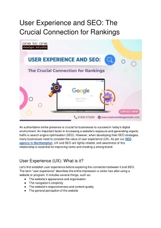 User Experience and SEO_ The Crucial Connection for Rankings.docx