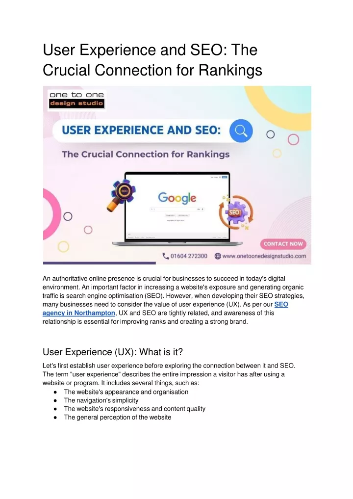 user experience and seo the crucial connection for rankings