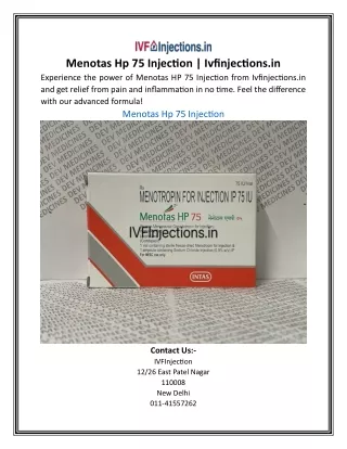 Menotas Hp 75 Injection | Ivfinjections.in