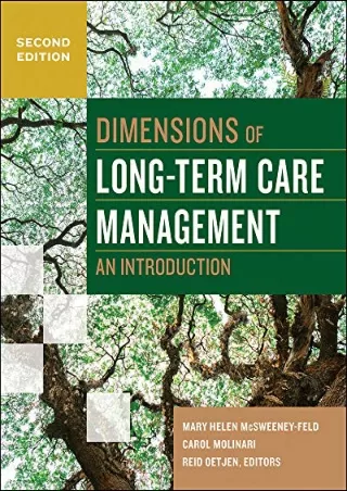 Download Book [PDF] Dimensions of Long-Term Care Management: An Introduction, Second Edition