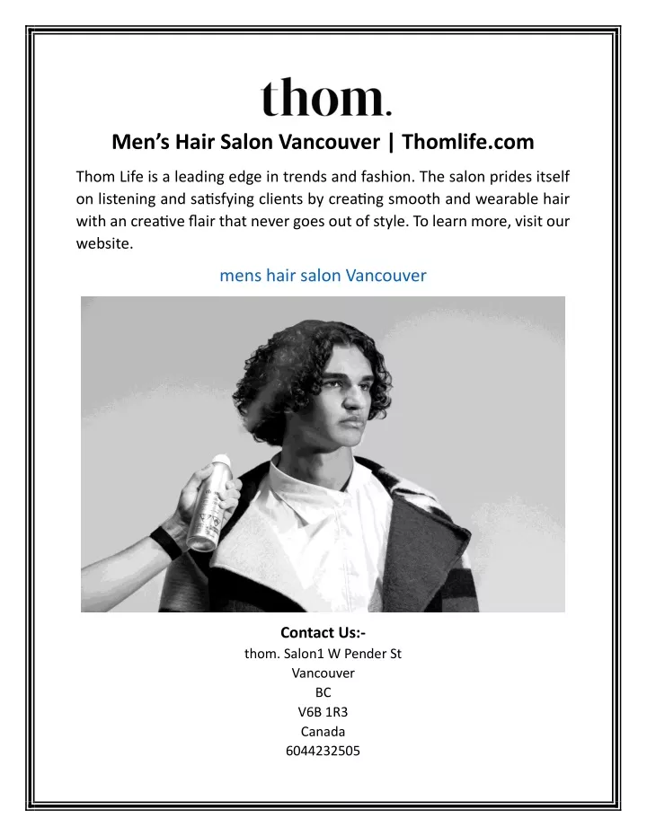 men s hair salon vancouver thomlife com