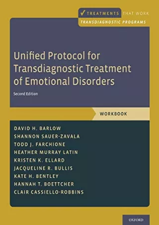 READ [PDF] Unified Protocol for Transdiagnostic Treatment of Emotional Disorders: