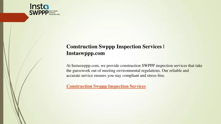 construction swppp inspection services instaswppp