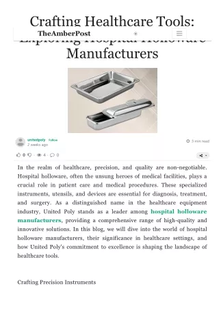 crafting healthcare tools exploring hospital