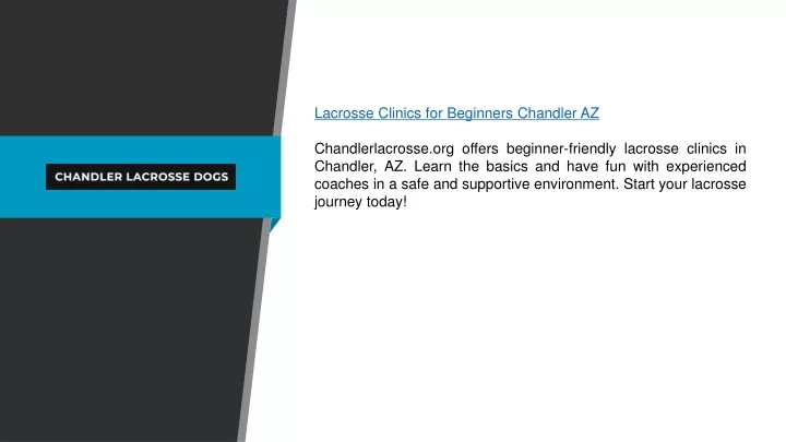 lacrosse clinics for beginners chandler