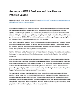 accurate hawaii business and law license practice