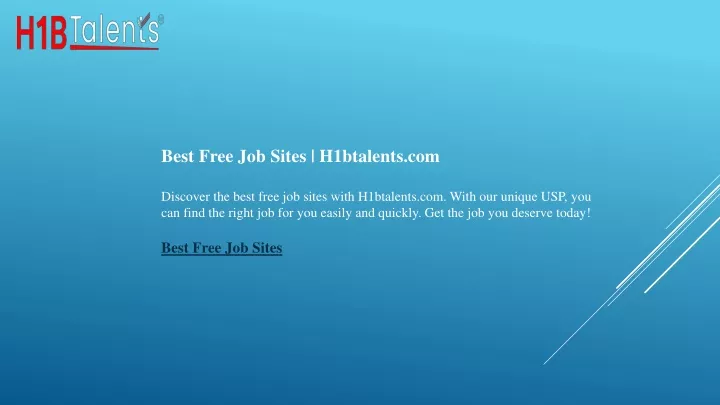 best free job sites h1btalents com discover