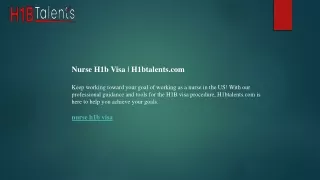 Nurse H1b Visa  H1btalents.com