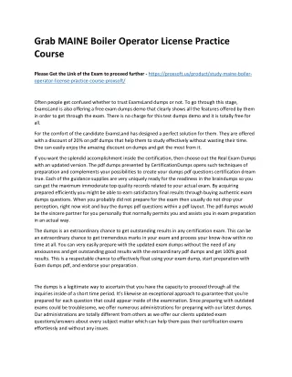 grab maine boiler operator license practice course