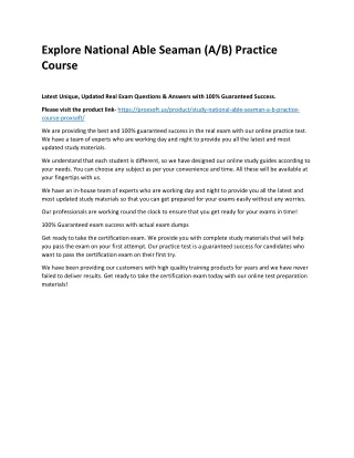 explore national able seaman a b practice course
