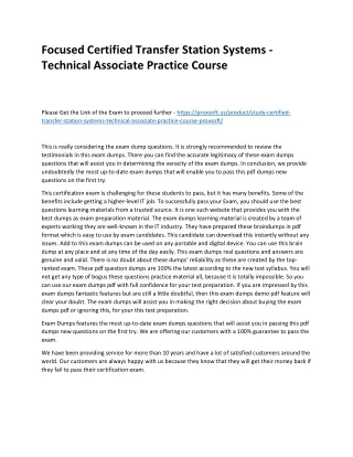 focused certified transfer station systems