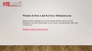 websites to post a job for free h1btalents