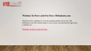 Websites To Post A Job For Free  H1btalents.com