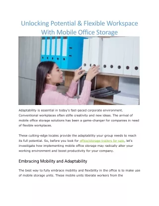 unlocking potential flexible workspace with
