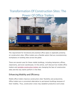 transformation of construction sites the power