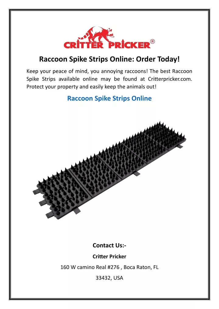 raccoon spike strips online order today