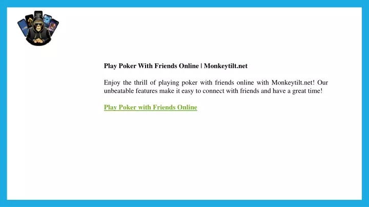 play poker with friends online monkeytilt
