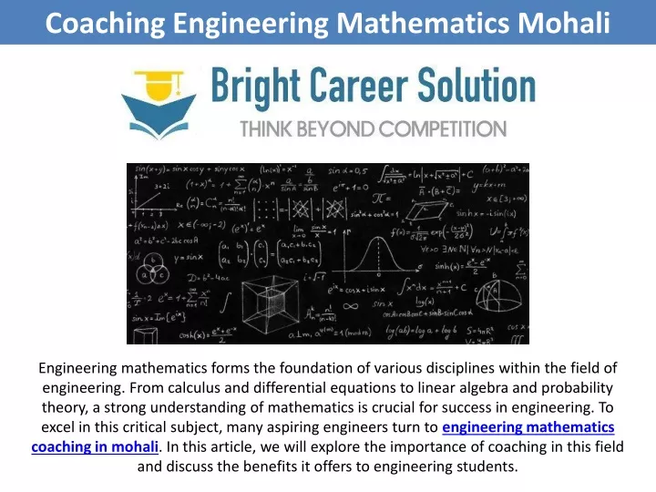 coaching engineering mathematics mohali