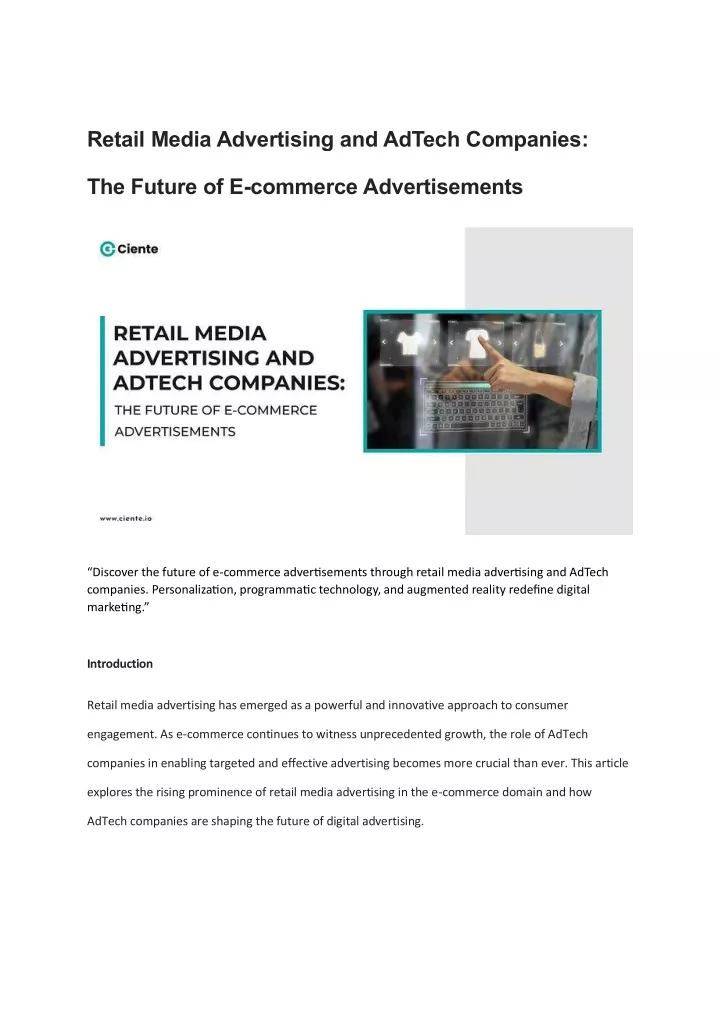 retail media advertising and adtech companies