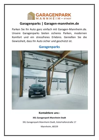 Garagenparks | Garagen-mannheim.de