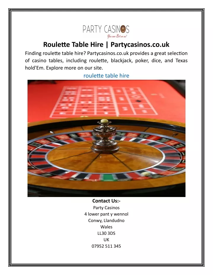 roulette table hire partycasinos co uk finding
