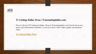 Tv Listings Dallas Texas  Tvmountingdallas.com