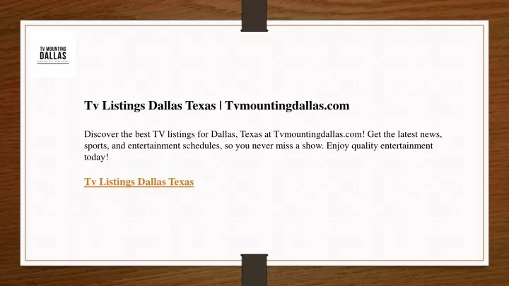 tv listings dallas texas tvmountingdallas