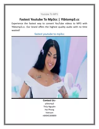 Fastest Youtube To Mp3cc | Ytbtomp3.cc