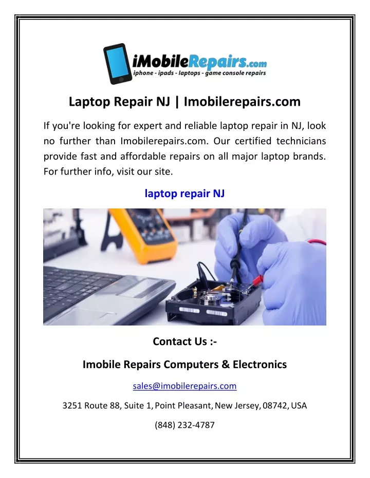 laptop repair nj imobilerepairs com