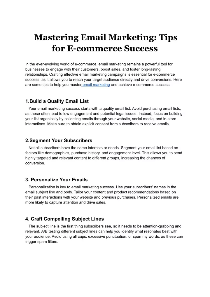 mastering email marketing tips for e commerce