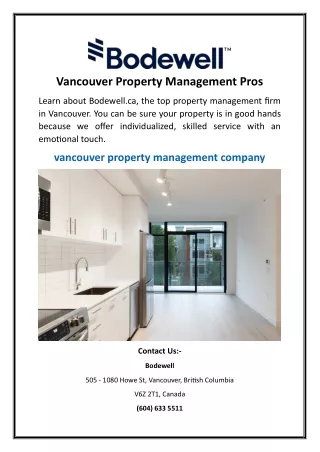 Vancouver Property Management Pros