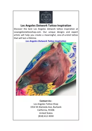 Los Angeles Dotwork Tattoo Inspiration  Losangelestattooshop.com