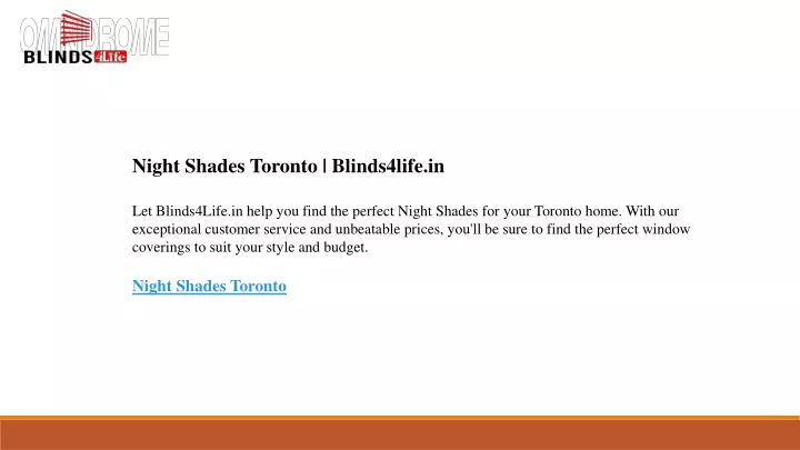 night shades toronto blinds4life