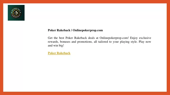 poker rakeback onlinepokerprop com get the best